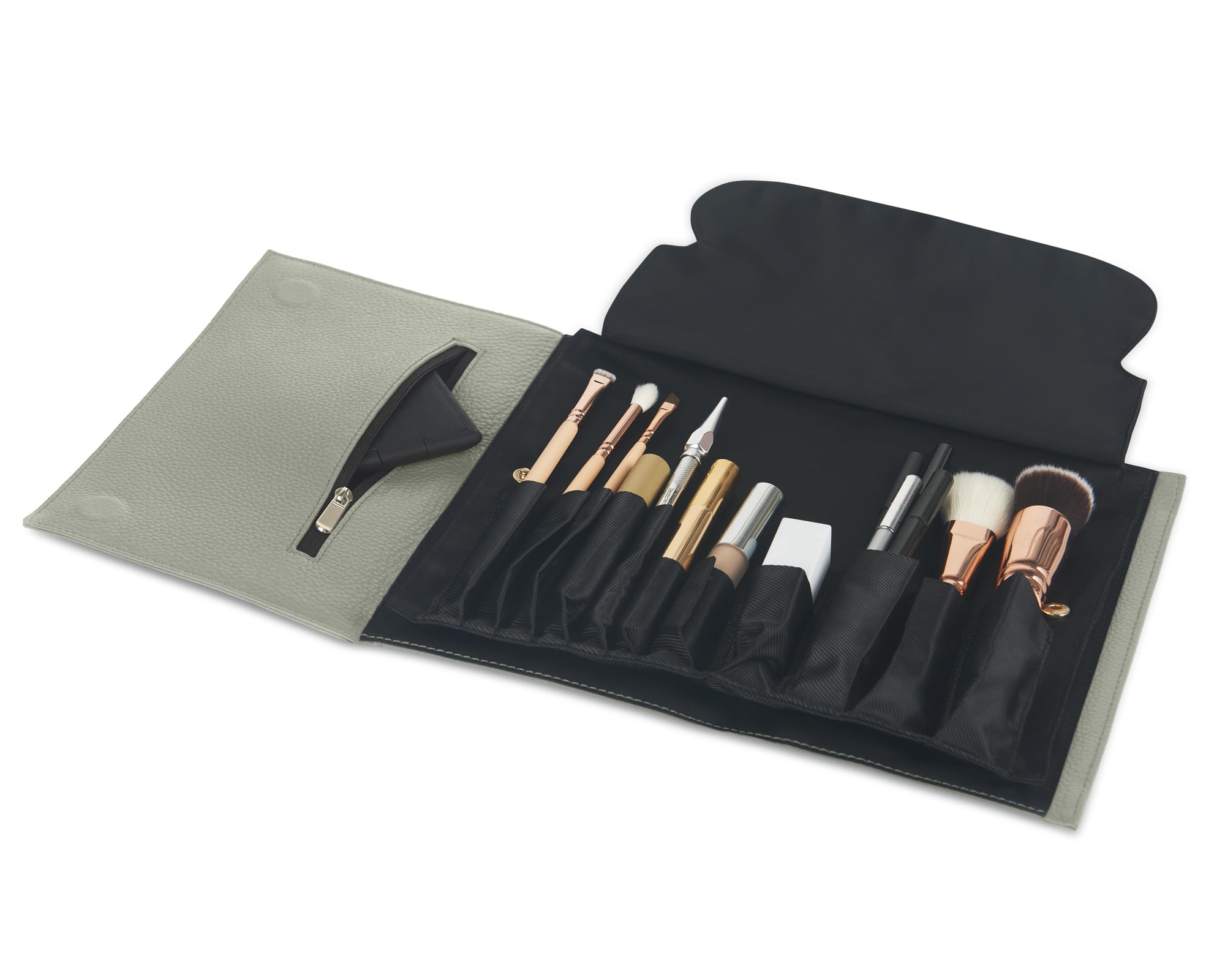 color: Mirror Vegan Leather+Brush Organizer